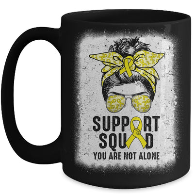 Support Squad Messy Bun Warrior Yellow Sarcoma Awareness Mug | teecentury