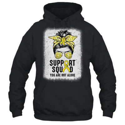 Support Squad Messy Bun Warrior Yellow Sarcoma Awareness Shirt & Tank Top | teecentury