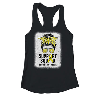 Support Squad Messy Bun Warrior Yellow Sarcoma Awareness Shirt & Tank Top | teecentury