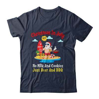 Surfer Santa Beer And BBQ Xmas Summer Christmas In July T-Shirt & Hoodie | Teecentury.com