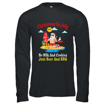 Surfer Santa Beer And BBQ Xmas Summer Christmas In July T-Shirt & Hoodie | Teecentury.com