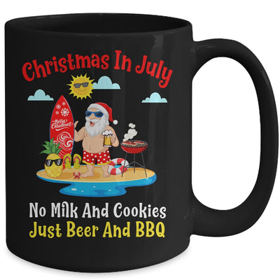 Surfer Santa Beer And BBQ Xmas Summer Christmas In July Mug Coffee Mug | Teecentury.com