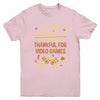 T Is For Thankful For Video Games Thanksgiving Turkey Gamer Youth Youth Shirt | Teecentury.com