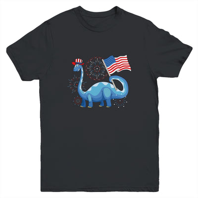 T Rex American Flag 4th Of July Funny Dinosaur Boys Kids Youth Youth Shirt | Teecentury.com