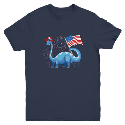 T Rex American Flag 4th Of July Funny Dinosaur Boys Kids Youth Youth Shirt | Teecentury.com