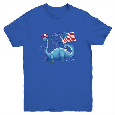 T Rex American Flag 4th Of July Funny Dinosaur Boys Kids Youth Youth Shirt | Teecentury.com