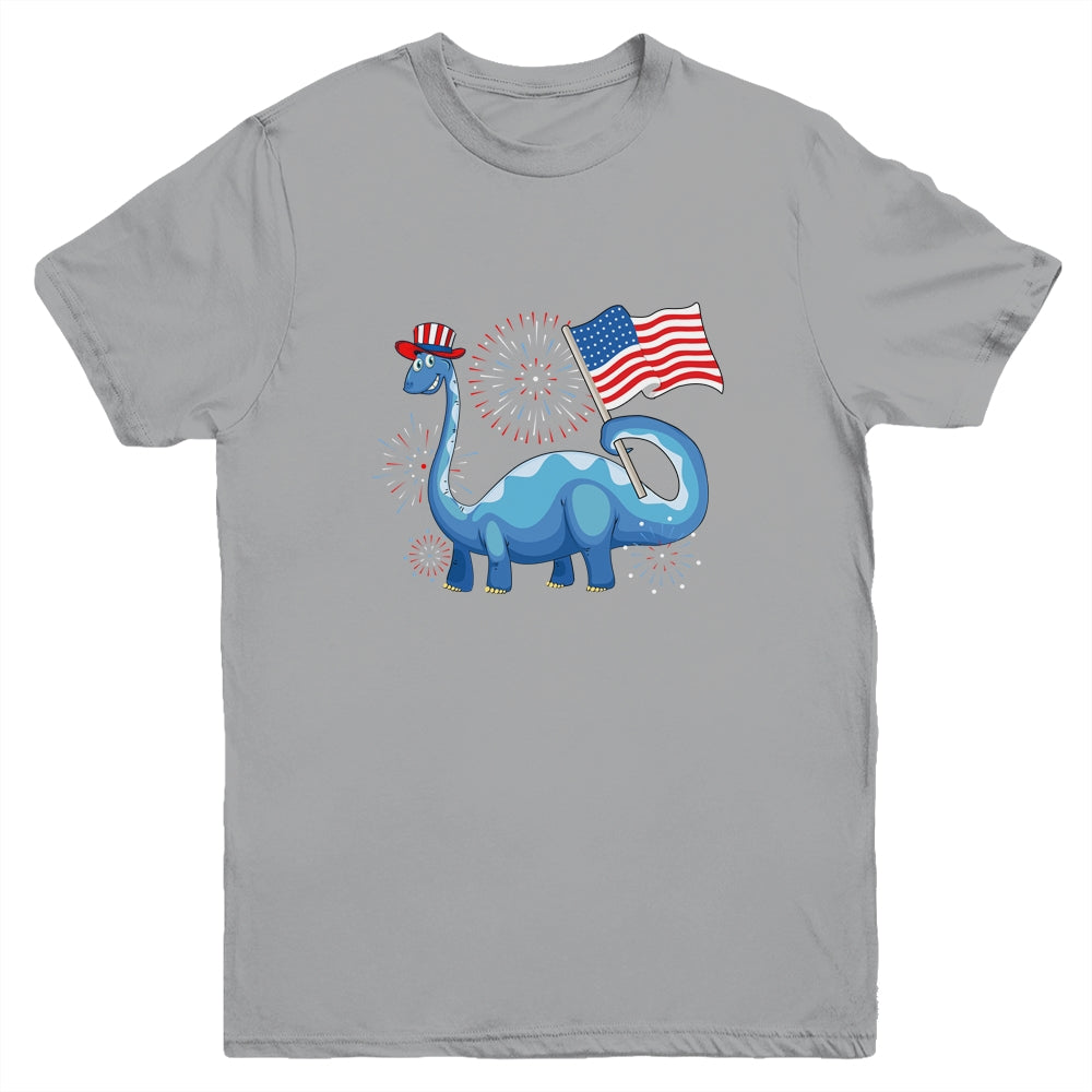 T Rex American Flag 4th Of July Funny Dinosaur Boys Kids Youth Youth Shirt | Teecentury.com