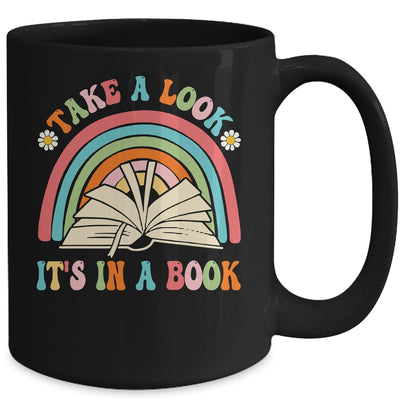 Take A Look It's In A Book Lover Reading Groovy Rainbow Mug | teecentury