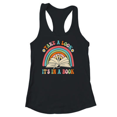 Take A Look It's In A Book Lover Reading Groovy Rainbow Shirt & Tank Top | teecentury