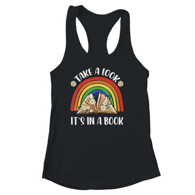 Take A Look It's In A Book Lover Reading Vintage Rainbow Shirt & Tank Top | teecentury