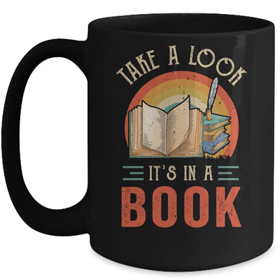 Take A Look Its In A Book Reading Vintage Retro Rainbow Mug Coffee Mug | Teecentury.com