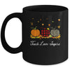 Teach Love Inspire Teacher Autumn Fall Pumpkin Leopard Mug Coffee Mug | Teecentury.com