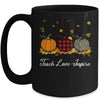 Teach Love Inspire Teacher Autumn Fall Pumpkin Leopard Mug Coffee Mug | Teecentury.com