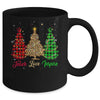 Teach Love Inspire Teacher Christmas Tree Red Plaid Leopard Mug Coffee Mug | Teecentury.com