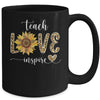 Teach Love Inspire Teacher Cute Sunflower Leopard Cheetah Mug Coffee Mug | Teecentury.com