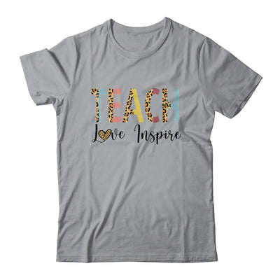 Teach Love Inspire Teacher Leopard Print T-Shirt & Tank Top | Teecentury.com