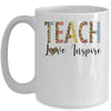 Teach Love Inspire Teacher Leopard Print Mug Coffee Mug | Teecentury.com