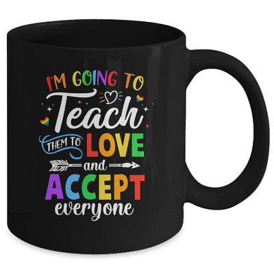 Teach Them To Love And Accept Everyone Teacher Pride LGBT Mug Coffee Mug | Teecentury.com