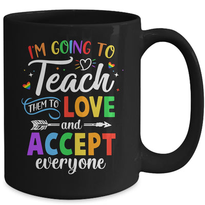 Teach Them To Love And Accept Everyone Teacher Pride LGBT Mug Coffee Mug | Teecentury.com