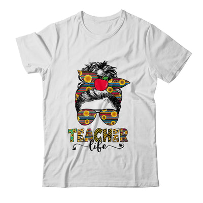 Teacher Life Messy Bun Hair Women Teachers Day Shirt & Tank Top | teecentury