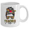 Teacher Life Messy Bun Hair Women Teachers Day Mug | teecentury