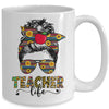 Teacher Life Messy Bun Hair Women Teachers Day Mug | teecentury