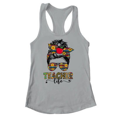 Teacher Life Messy Bun Hair Women Teachers Day Shirt & Tank Top | teecentury