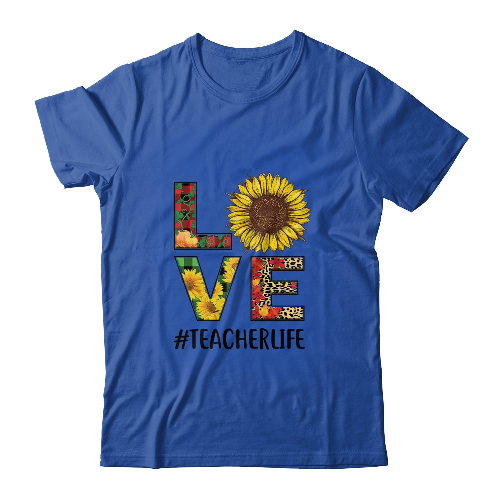 Teacher Life Sunflower Autumn Love Graphic Teacher Life T-Shirt & Tank Top | Teecentury.com