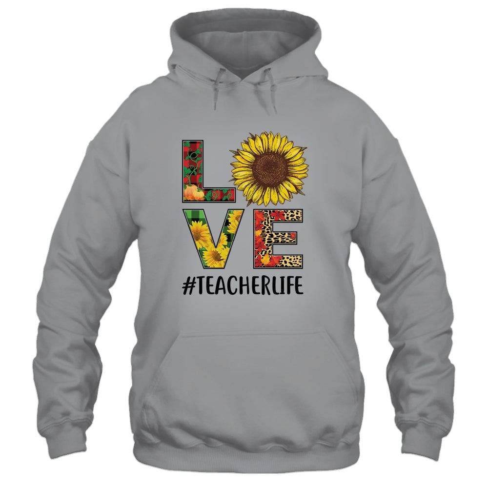 Teacher Life Sunflower Autumn Love Graphic Teacher Life T-Shirt & Tank Top | Teecentury.com