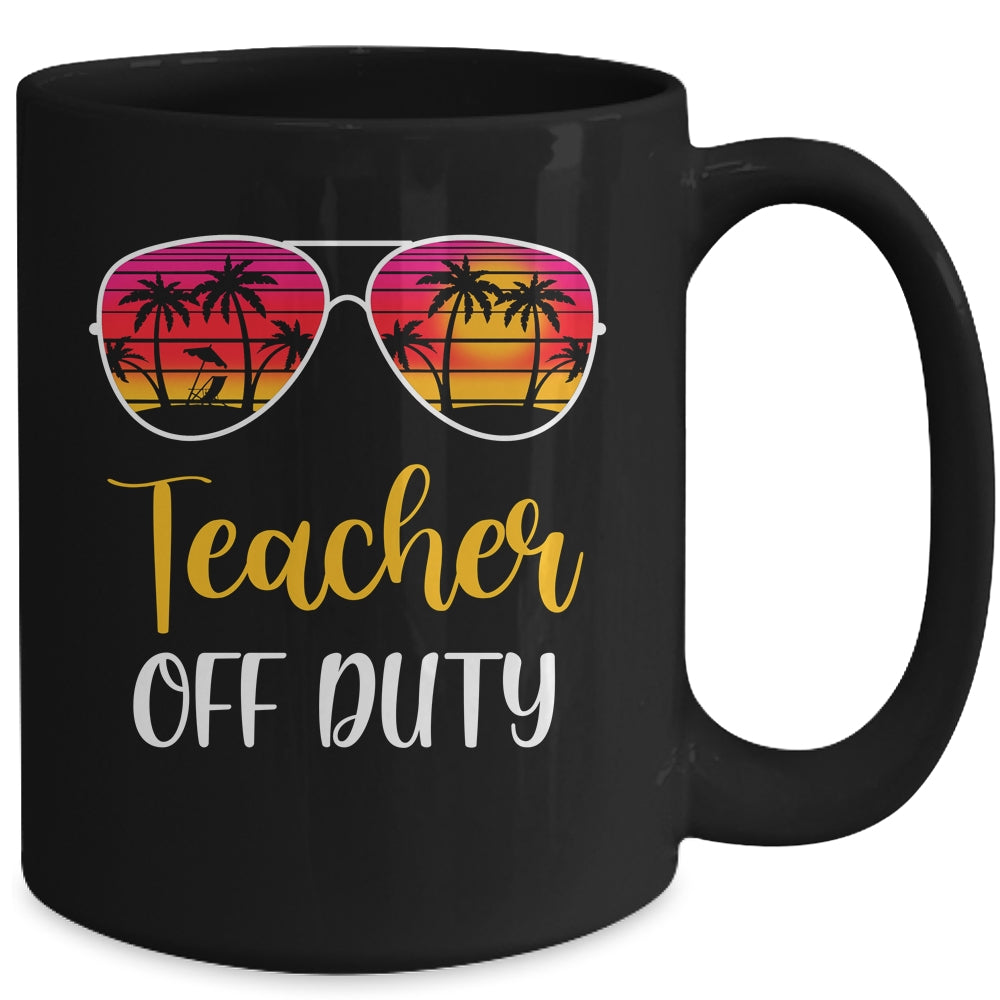 Teacher Off Duty Sunglasses Beach Sunset Mug Coffee Mug | Teecentury.com