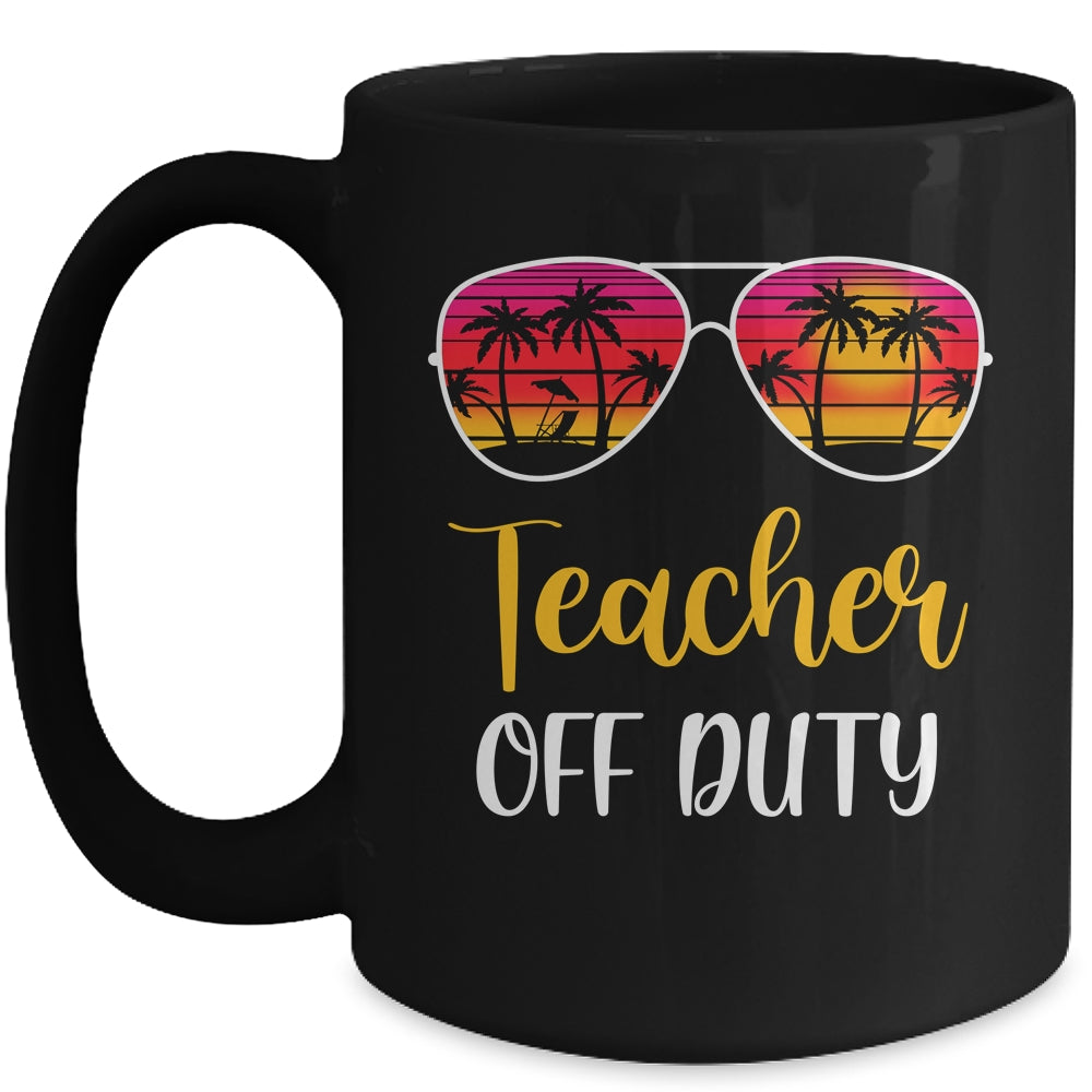 Teacher Off Duty Sunglasses Beach Sunset Mug Coffee Mug | Teecentury.com
