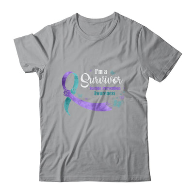 Teal Purple Butterfly I'm A Survivor Suicide Prevention Awareness T-Shirt & Hoodie | Teecentury.com
