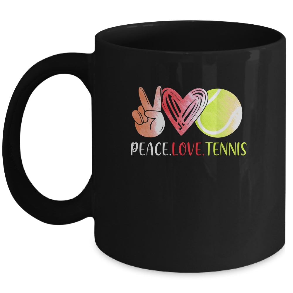 Tennis Player Girls Peace Love Tennis Women Mug Coffee Mug | Teecentury.com
