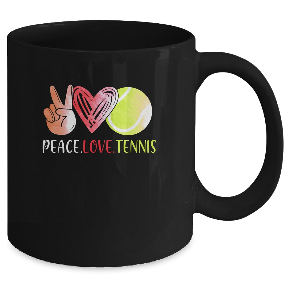 Tennis Player Girls Peace Love Tennis Women Mug Coffee Mug | Teecentury.com
