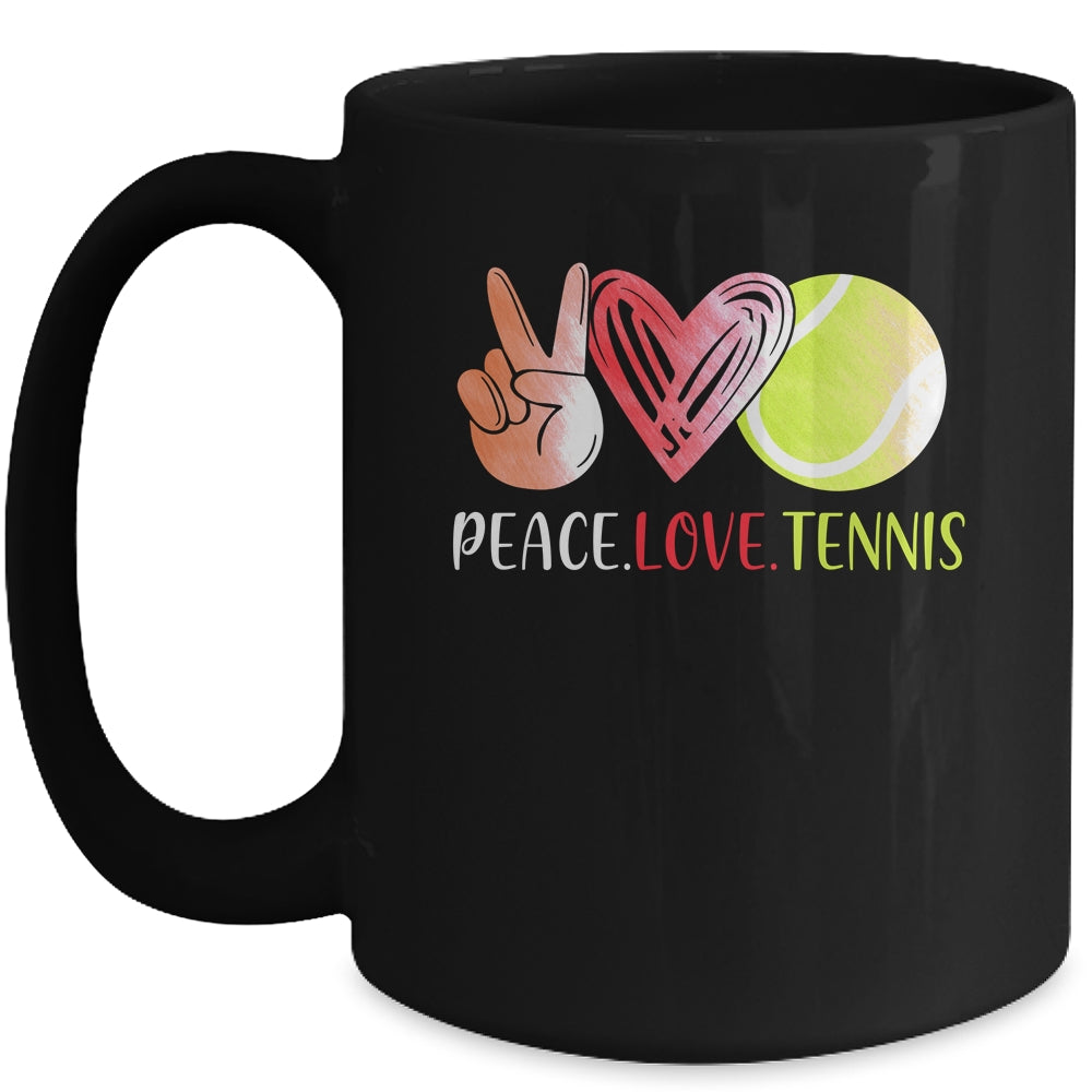 Tennis Player Girls Peace Love Tennis Women Mug Coffee Mug | Teecentury.com