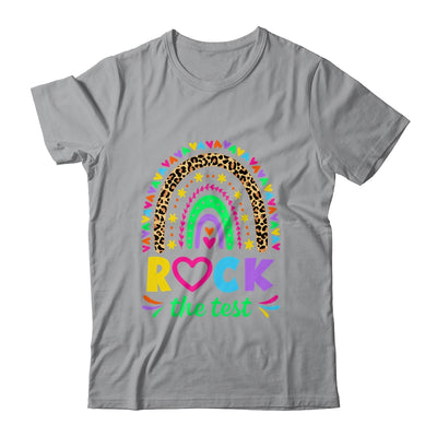 Test Day Rock The Test Teacher Testing Day Rainbow Leopard Shirt & Hoodie | teecentury