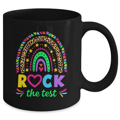 Test Day Rock The Test Teacher Testing Day Rainbow Leopard Mug | teecentury