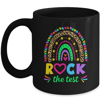 Test Day Rock The Test Teacher Testing Day Rainbow Leopard Mug | teecentury