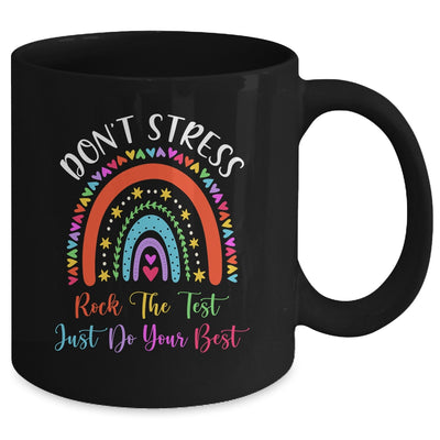 Test Day Rock The Test Teacher Testing Day Rainbow Teacher Mug | teecentury