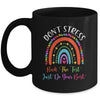 Test Day Rock The Test Teacher Testing Day Rainbow Teacher Mug | teecentury