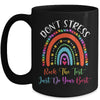 Test Day Rock The Test Teacher Testing Day Rainbow Teacher Mug | teecentury