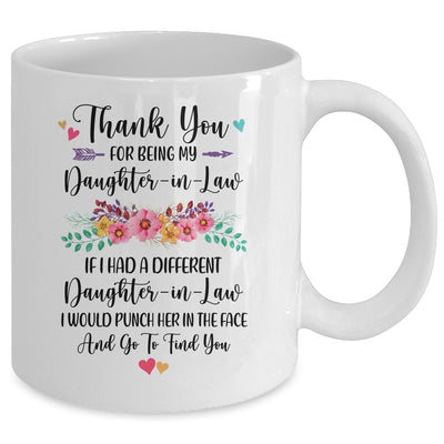 Thank You For Being My Daughter-In-Law Gift Mug Coffee Mug | Teecentury.com