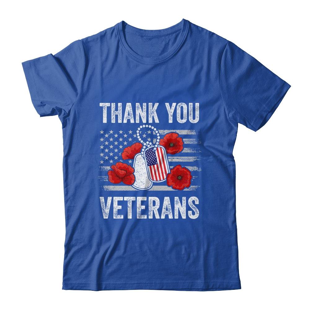 Thank You Veterans Combat Boots Poppy Veteran Day Flower T-Shirt & Hoodie | Teecentury.com