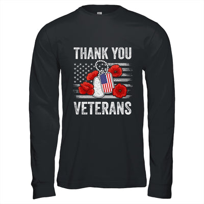 Thank You Veterans Combat Boots Poppy Veteran Day Flower T-Shirt & Hoodie | Teecentury.com