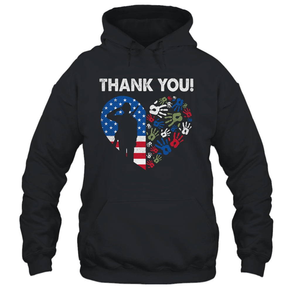 Thank You Veterans Day American Flag Heart Military Army Shirt & Hoodie | teecentury
