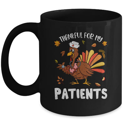 Thankful For Patients Turkey Nurse Thanksgiving Fall Scrub Mug | teecentury