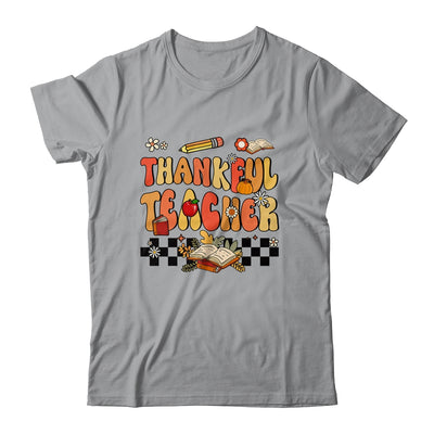 Thankful Teacher Retro Groovy Thanksgiving Fall Women Men Shirt & Hoodie | teecentury
