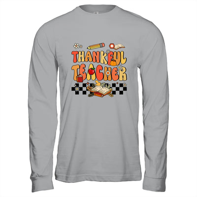 Thankful Teacher Retro Groovy Thanksgiving Fall Women Men Shirt & Hoodie | teecentury