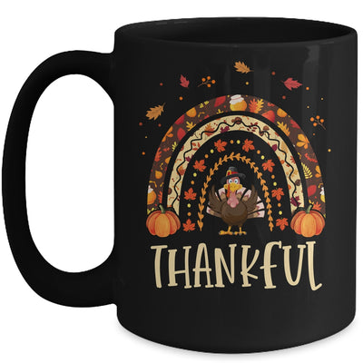 Thankful Thanksgiving Rainbow Turkey Mug Coffee Mug | Teecentury.com
