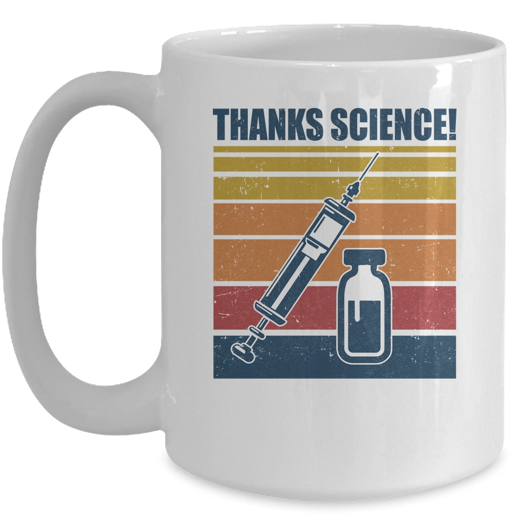 Thanks Science Pro Vaccine Vaccination Retro Vintage Mug Coffee Mug | Teecentury.com